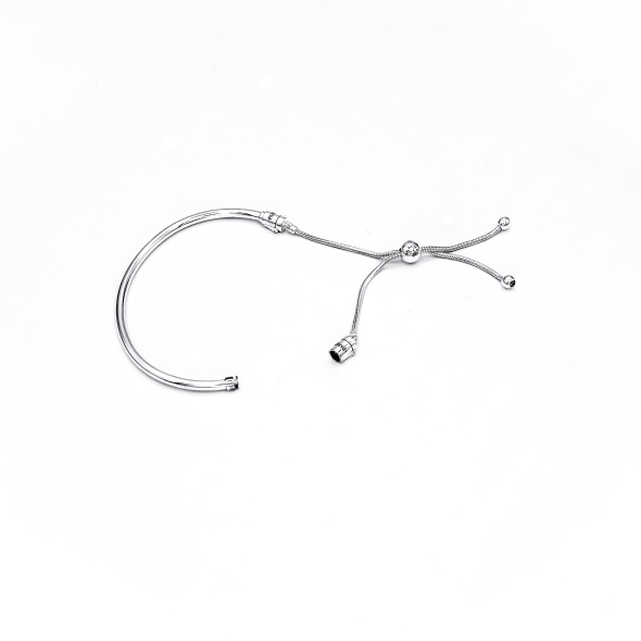 Pandora CA Women Sterling Silver Adjustable Sliding Bangle Bracelet New