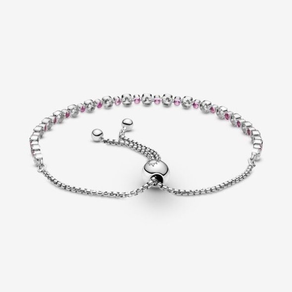 Pink Clear Fashion Sparkle Slider Bracelet Pandora CA
