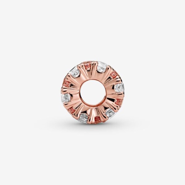 Pink Clear Sparkle Charm Pandora CA Rose Gold Plated