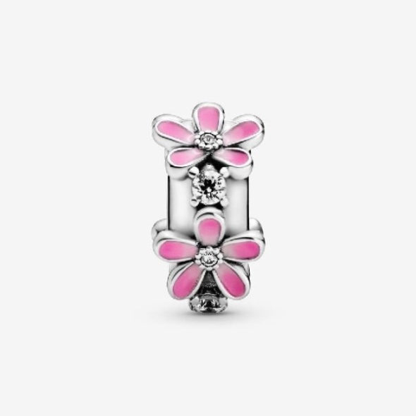 Pink Daisy Flower Clip Charm Pandora CA
