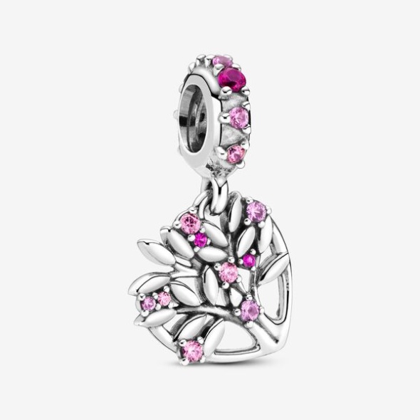 Pink Heart Family Tree Dangle Charm Pandora CA