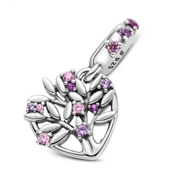 Pink Heart Family Tree Dangle Charms Pandora CA