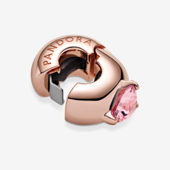 Pink Heart Solitaire Clip Charm Pandora CA