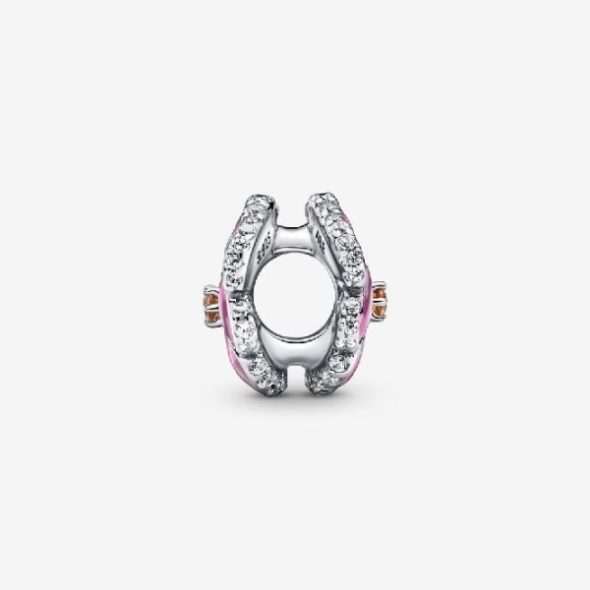 Pink Pansy Flower Charm Pandora CA