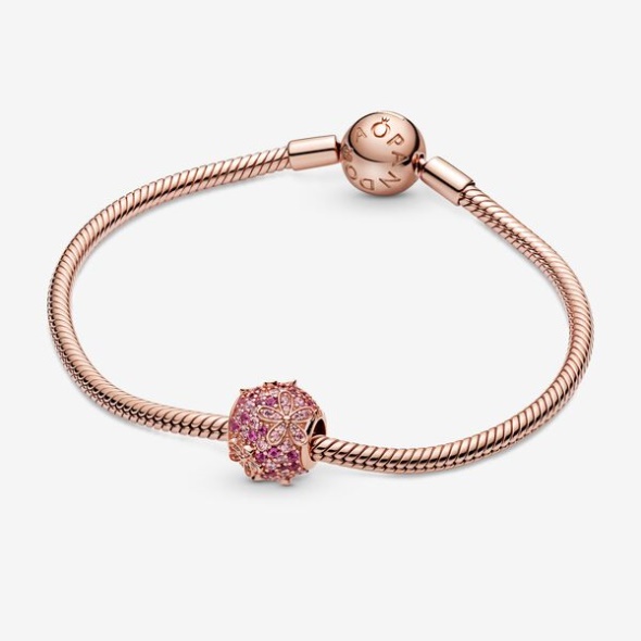 Pink Pave Daisy Flower Charm Pandora CA
