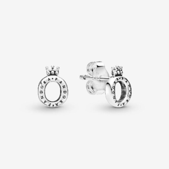 Polished Crown O Stud Earrings Pandora CA