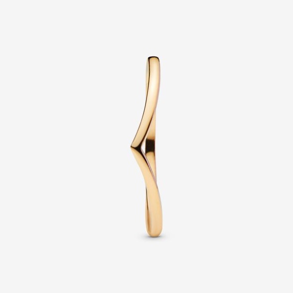 Polished Wishbone Ring Pandora CA Gold Plated