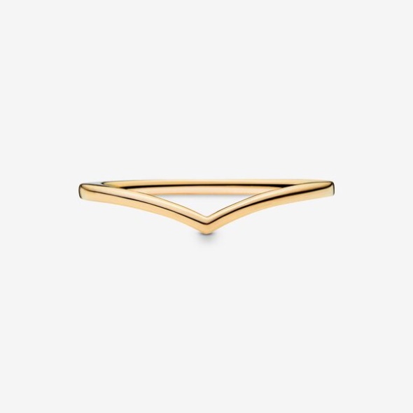 Polished Wishbone Ring Pandora CA Gold Plated
