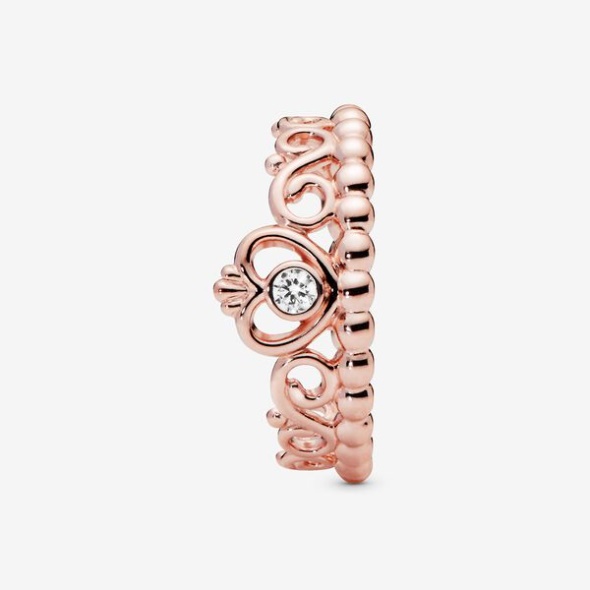 Princess Tiara Crown Ring Pandora CA Rose Gold Plated