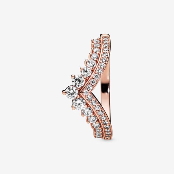 Princess Wishbone Ring Pandora CA Rose Gold Plated