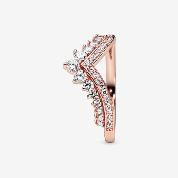 Princess Wishbone Ring Pandora CA Rose Gold Plated
