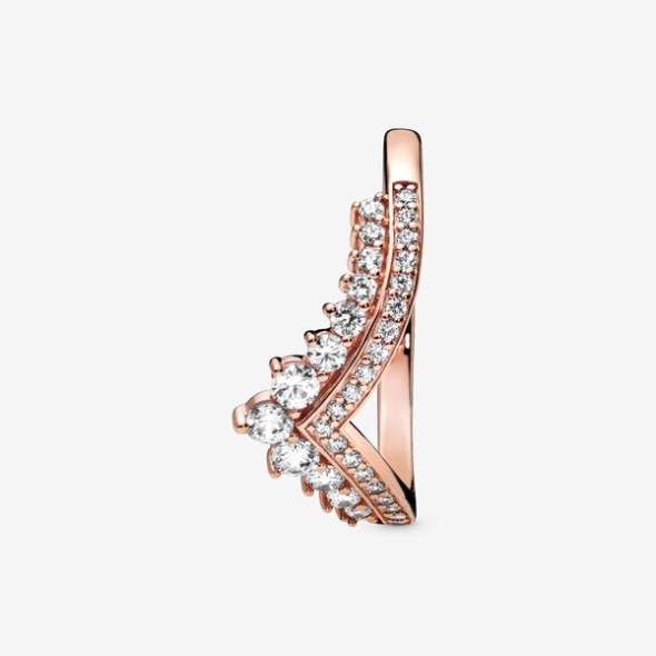 Princess Wishbone Ring Pandora CA Rose Gold Plated
