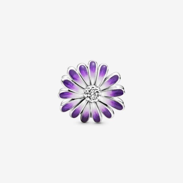 Purple Daisy Charm Pandora CA Sterling Silver
