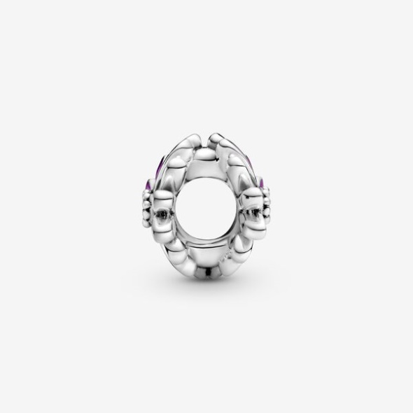 Purple Daisy Charm Pandora CA Sterling Silver