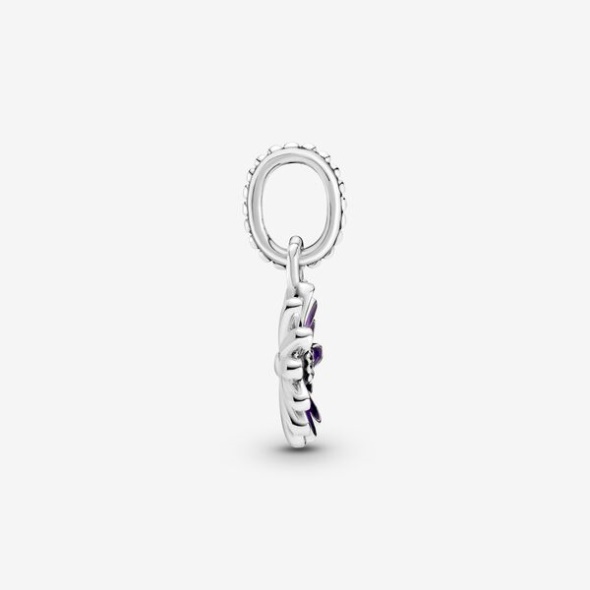 Purple Daisy Dangle Charm Pandora CA Sterling Silver