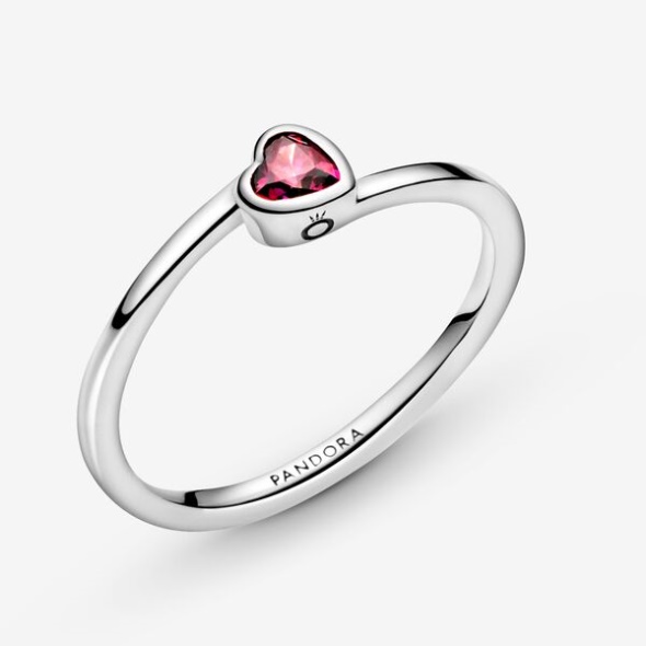Red Tilted Heart Solitaire Ring Pandora CA