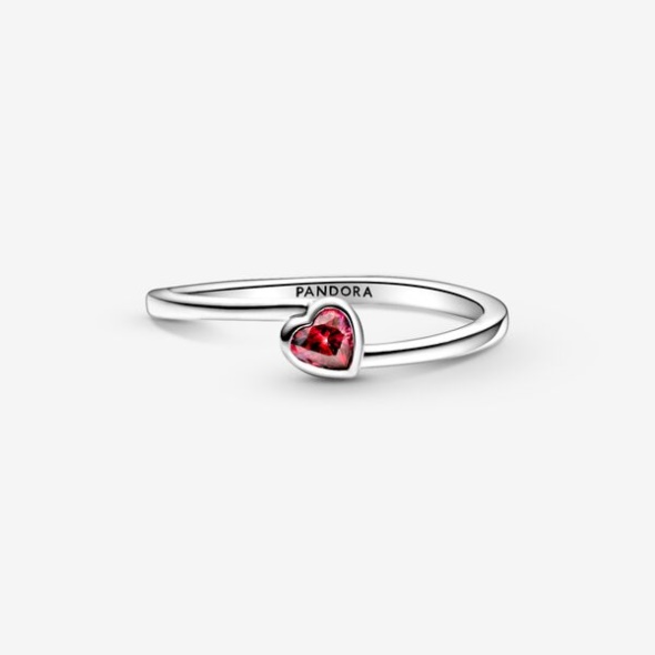 Red Tilted Heart Solitaire Ring Pandora CA