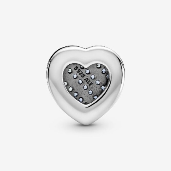 Reflexions Blue Pave Heart Clip Charms Pandora CA