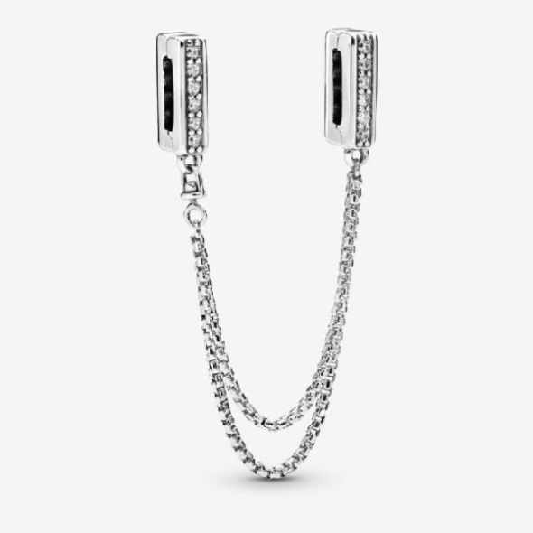 Reflexions Sparkling Safety Chain Clip Charm Pandora CA