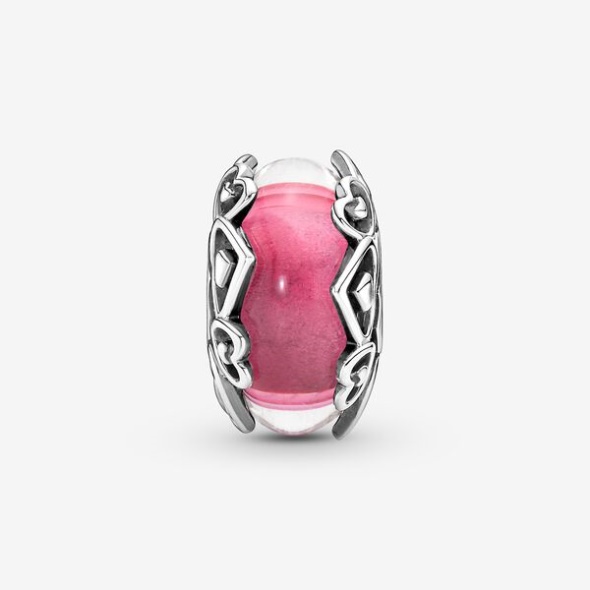 Reveal Your Love Pink Murano Glass Charm Pandora CA