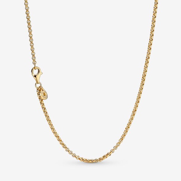 Rolo Chain Necklace Pandora CA Gold Plated