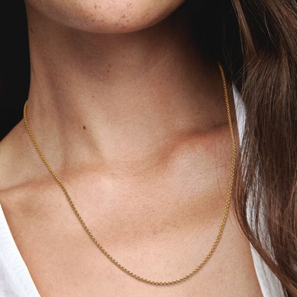 Rolo Chain Necklace Pandora CA Gold Plated