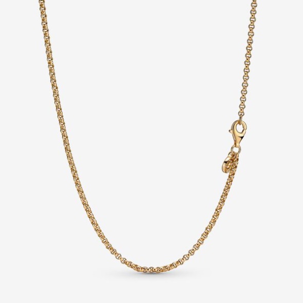Rolo Chain Necklace Pandora CA Gold Plated