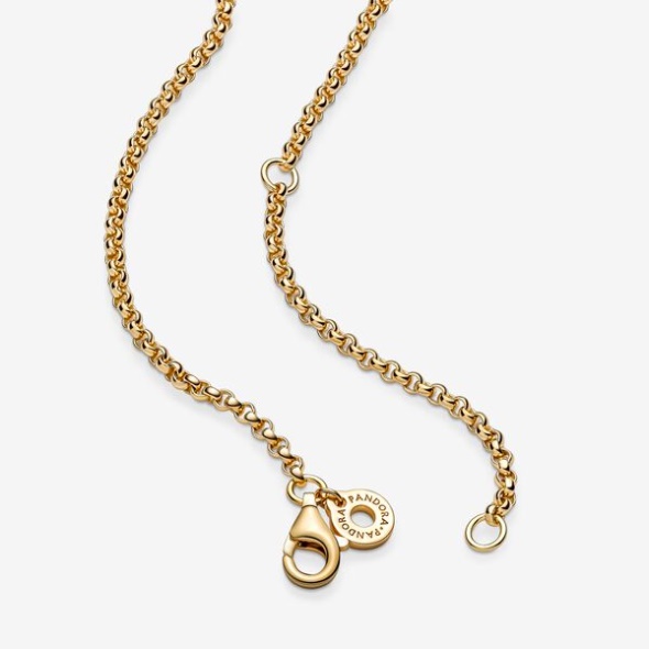 Rolo Chain Necklace Pandora CA Gold Plated