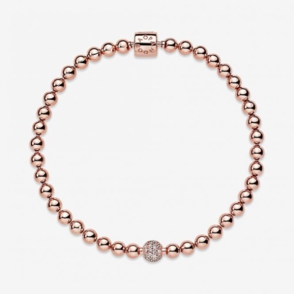 Rose Beads  Pave Bracelet Pandora CA Brand