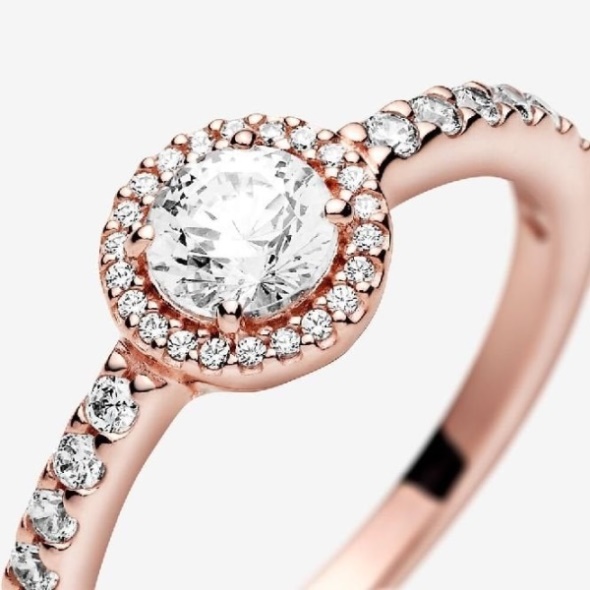 Rose Classic Sparkle Pandora CA Halo Ring