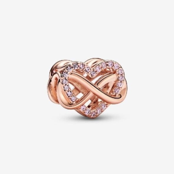 Rose Family Infinity Pink Heart Charms Pandora CA