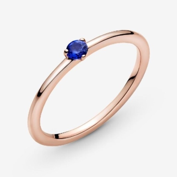 Rose Fashion Pandora CA Stellar Blue Solitaire Ring