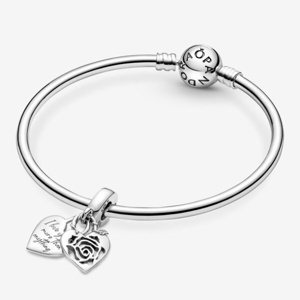 Rose Heart Padlock Dangle Charm Pandora CA