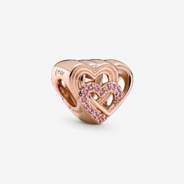Rose Intertwined Love Hearts Charms Pandora CA