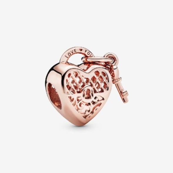 Rose Love You Heart Padlock Charms Pandora CA