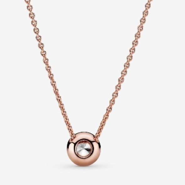 Rose Round Sparkle Halo Necklace Pandora CA