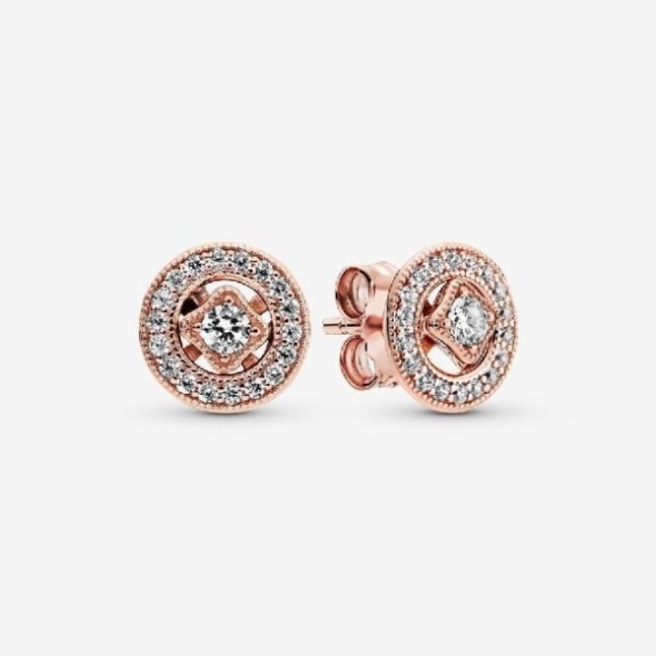 Rose Vintage Circle Stud Earrings Pandora CA