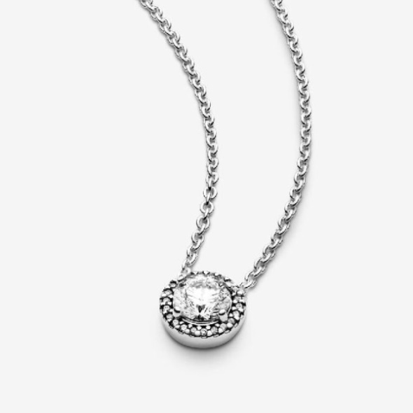 Round Sparkle Halo Necklace Pandora CA