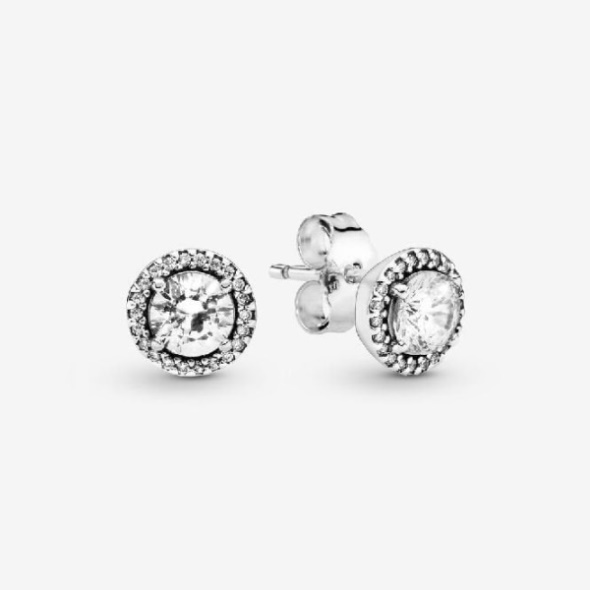 Round Sparkle Stud Earrings Pandora CA