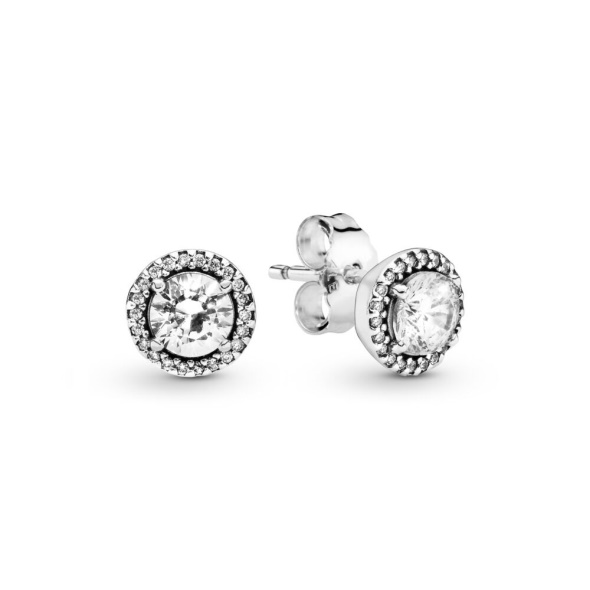 Round Sparkle Stud Earrings Pandora CA Sterling Silver