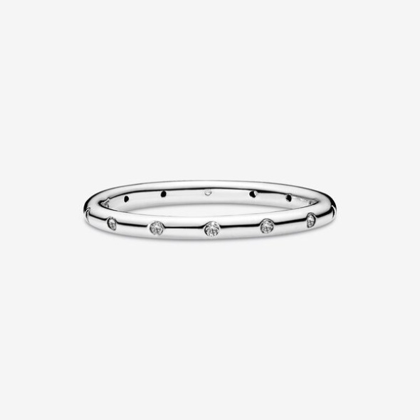 Simple Sparkling Band Ring Pandora CA Sterling Silver
