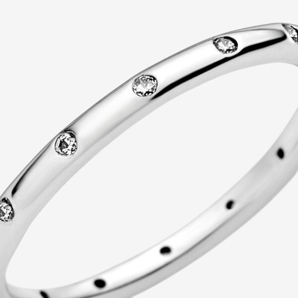 Simple Sparkling Band Ring Pandora CA Sterling Silver