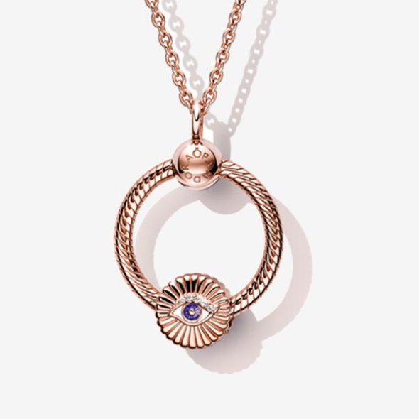 Sparkling All-Seeing Eye Charm Necklace Set Pandora CA