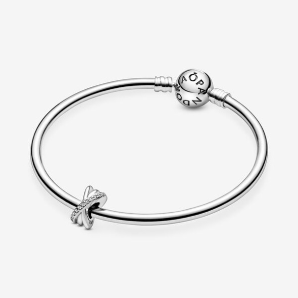 Sparkling And Polished Lines Spacer Charm Pandora CA