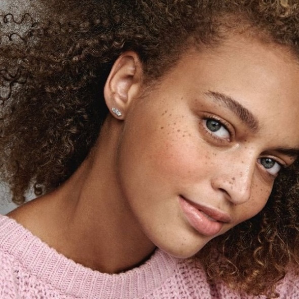 Sparkling Angel Wing Stud Earrings Pandora CA