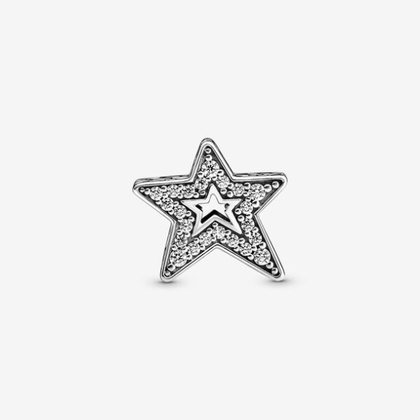 Sparkling Asymmetric Star Charm Pandora CA