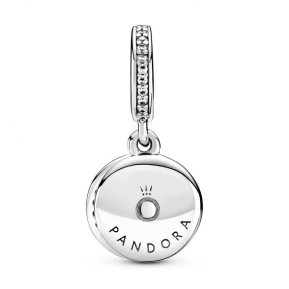 Sparkling Blue Disc Double Dangle Charms Pandora CA