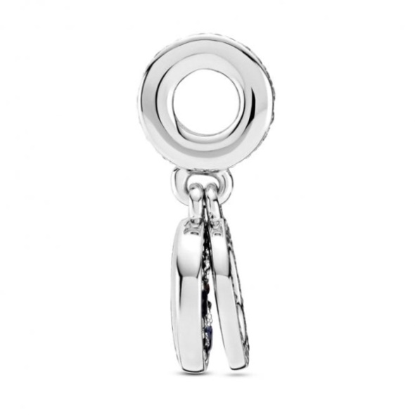 Sparkling Blue Disc Double Dangle Charms Pandora CA