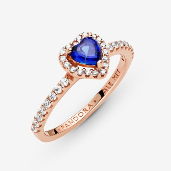 Sparkling Blue Elevated Heart Ring Pandora CA