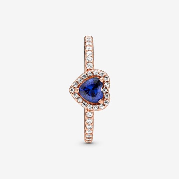 Sparkling Blue Elevated Heart Ring Pandora CA